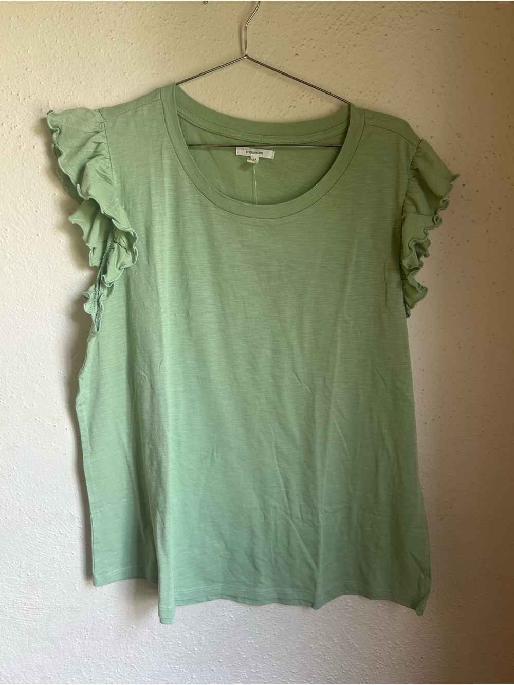 NWT Maurices Green Ruffle Sleeve Women's Top
